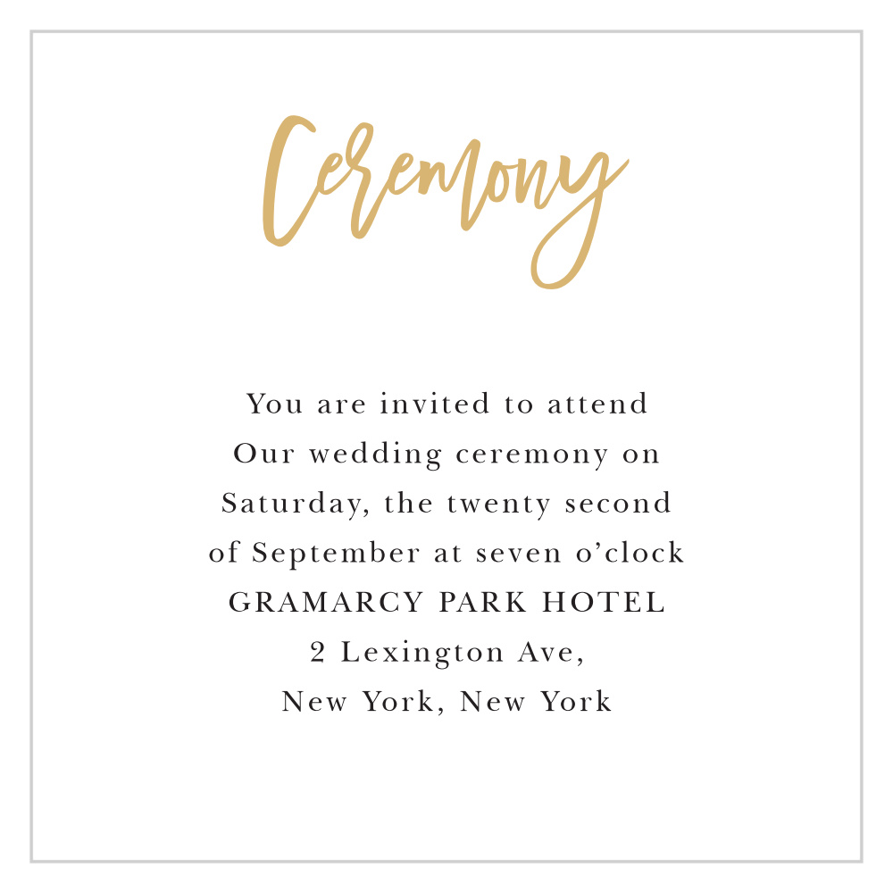 Rustic Plaid Ceremony Cards