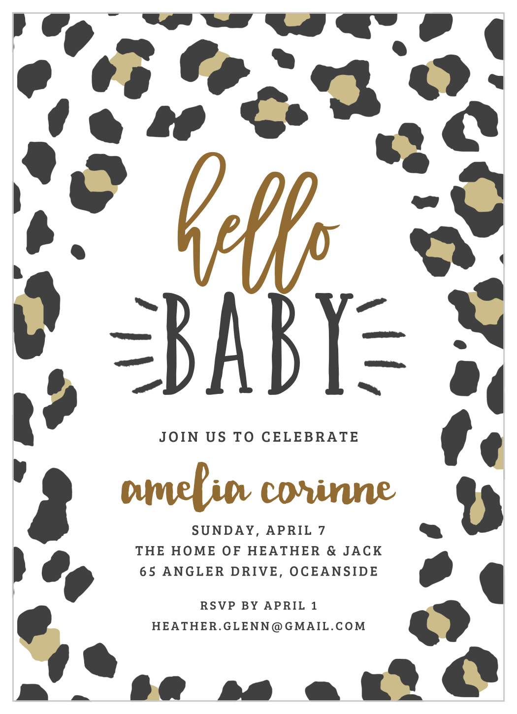 Framed Safari Baby Shower Invitations