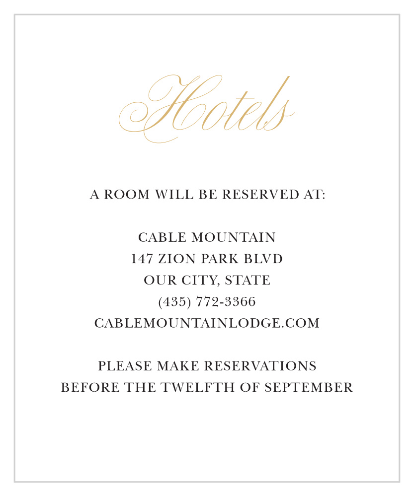 Love Knots Accommodation Cards