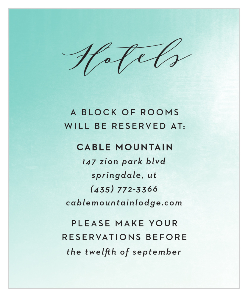Ocean Spray Accommodation Cards