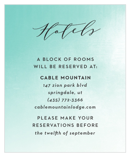 Ocean Spray Accommodation Cards