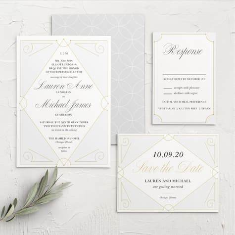 New Deco Frame Wedding Invitations