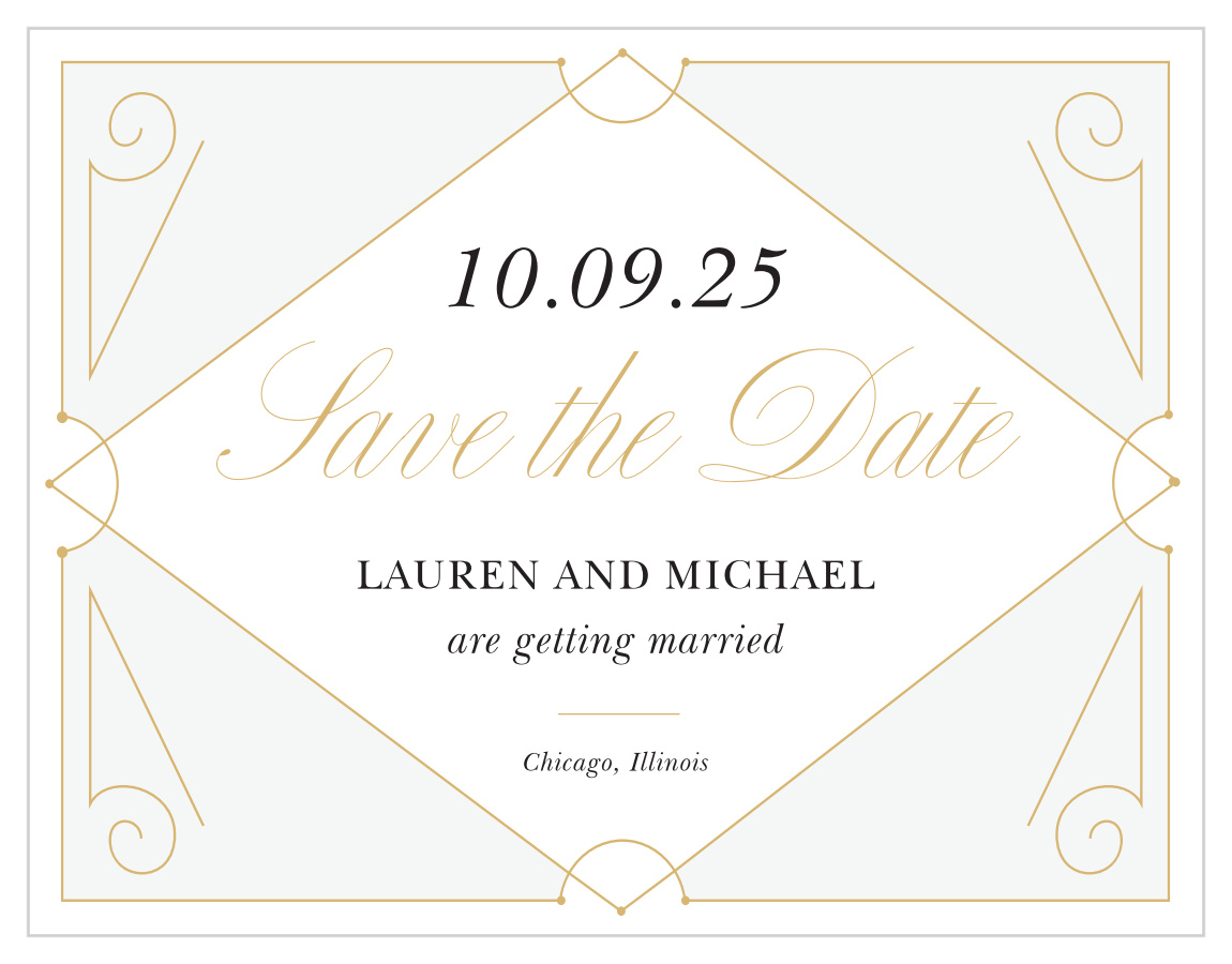 New Deco Frame Save the Date Magnets
