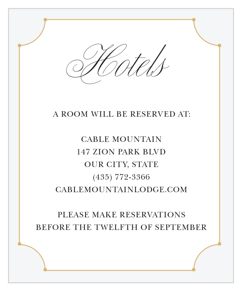 New Deco Frame Accommodation Cards