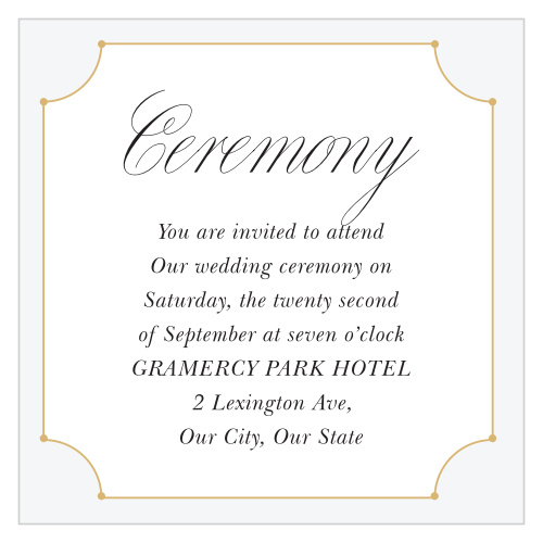 New Deco Frame Ceremony Cards