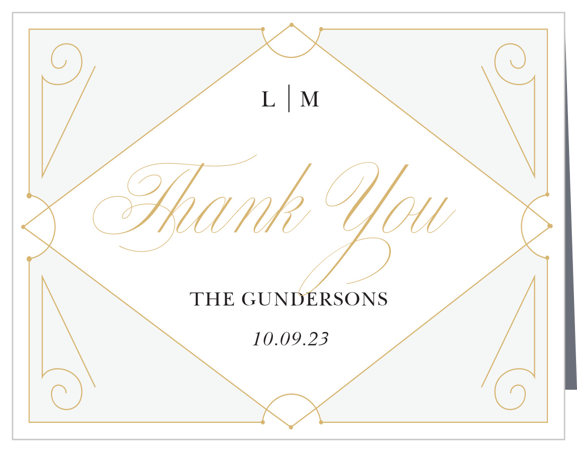 New Deco Frame Wedding Thank You Cards