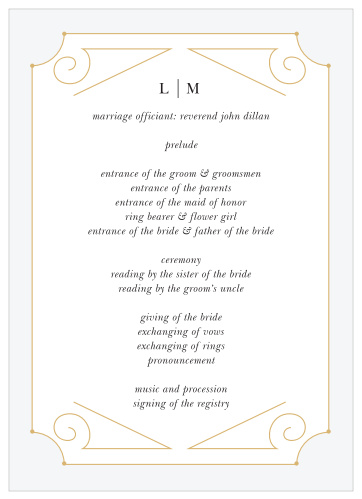 New Deco Frame Wedding Programs