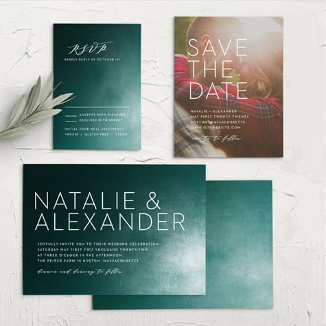 Modern Ombre Wedding Invitations