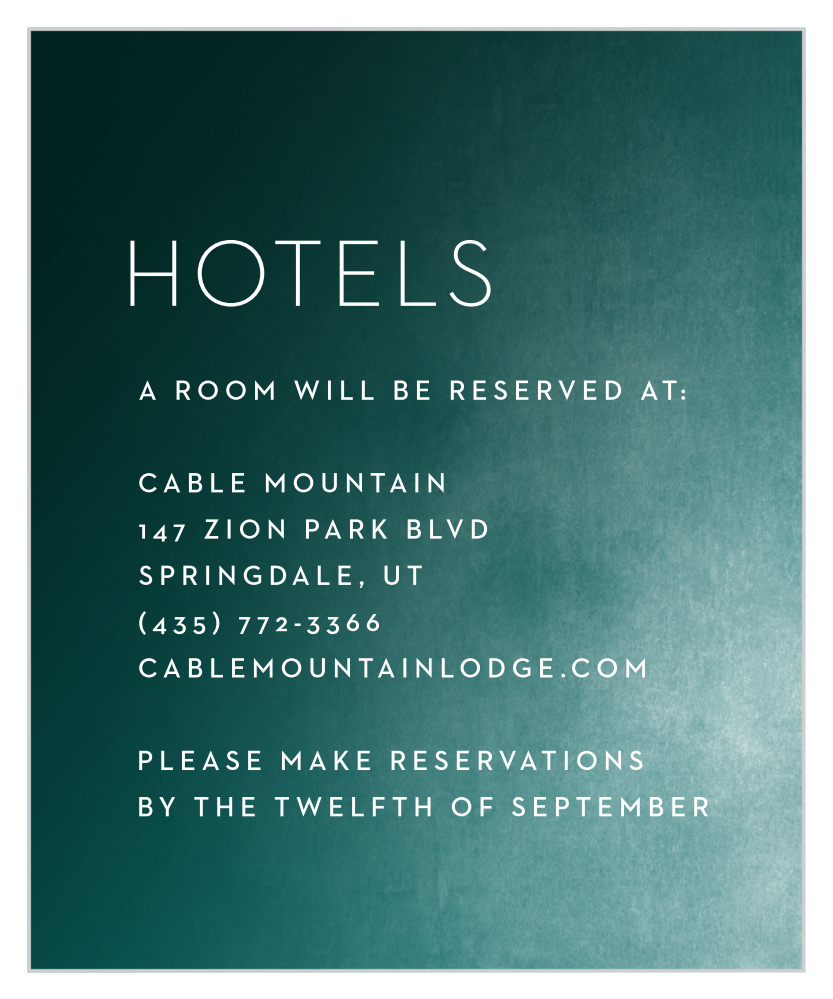 Modern Ombre Accommodation Cards