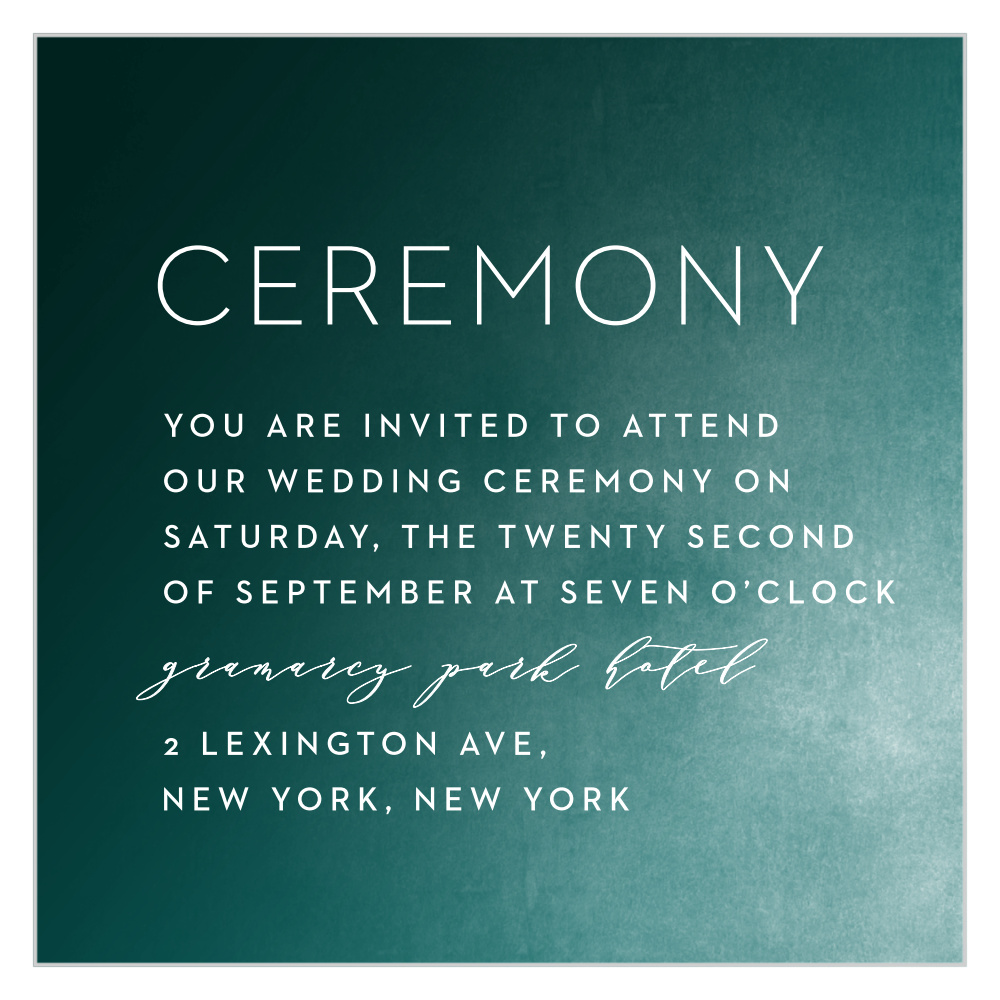 Modern Ombre Ceremony Cards