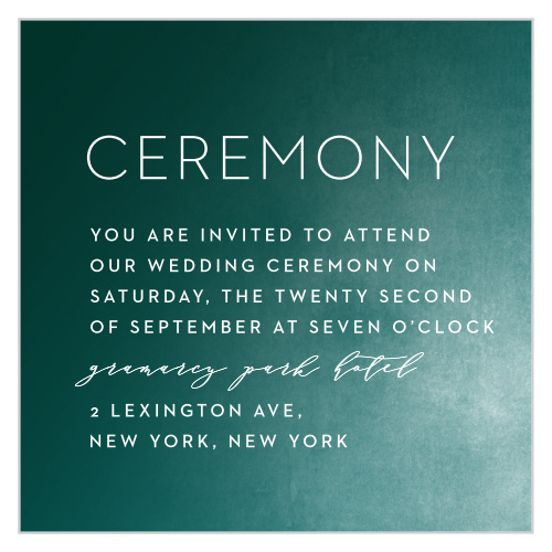 Modern Ombre Ceremony Cards