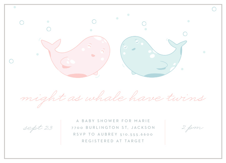 Get ready for a splash of a baby shower with our Might As Whale Baby Shower Invitations