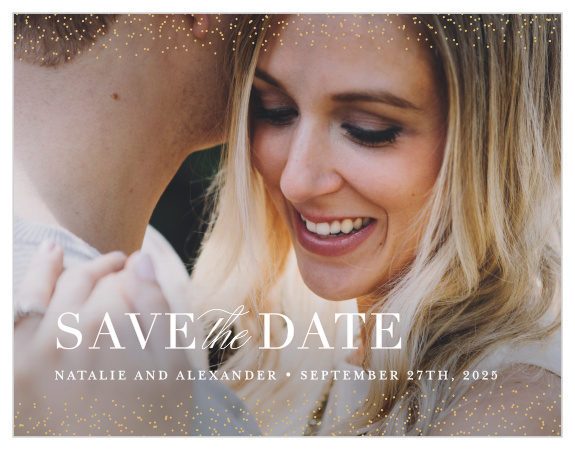 Our Luminous Sparkles Save-the-Date Cards ensure that your loved ones mark their calendars well in advance of your special day. 
