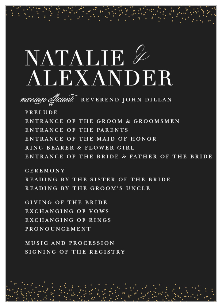 Luminous Sparkles Wedding Programs