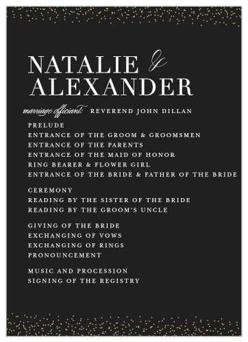 Luminous Sparkles Wedding Programs
