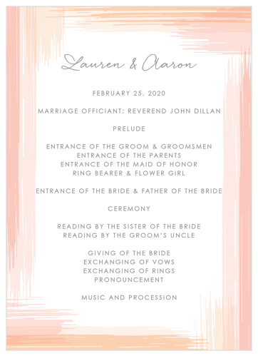 Help your guests follow along with each significant moment of your wedding ceremony using our Artful Gallery Wedding Programs.