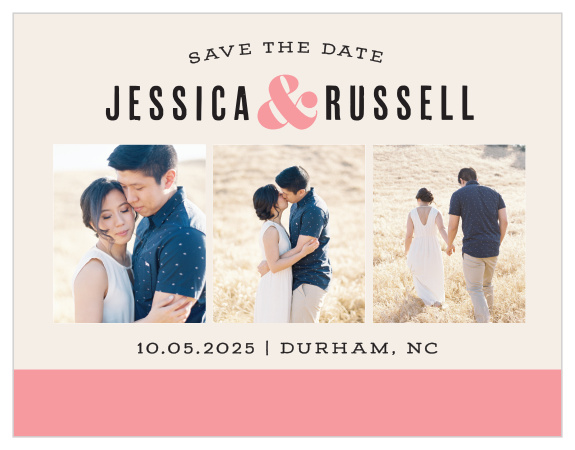Our Color Block Save-the-Date Magnets ensure that your loved ones mark their calendars well in advance of your special day.