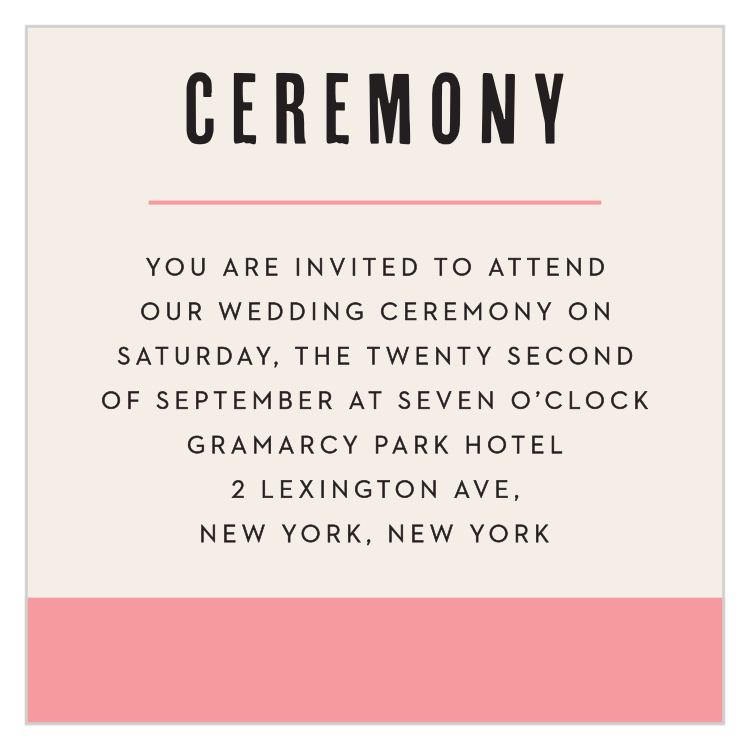 Color Block Ceremony Cards