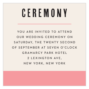 Color Block Ceremony Cards