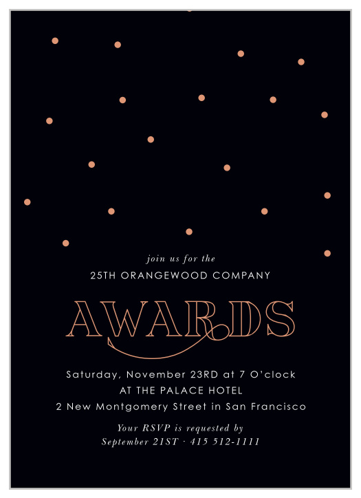 Celebrate the night away with our stunning Awards Night Gala Invitation.