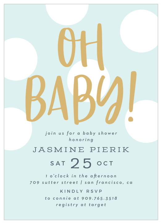 Gather your close friends and family together to celebrate the little one on the way with our Polka Dot Baby Shower Invitations.