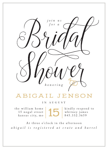 Our Gilded Bling Bridal Shower Invitations are playful and casual! 