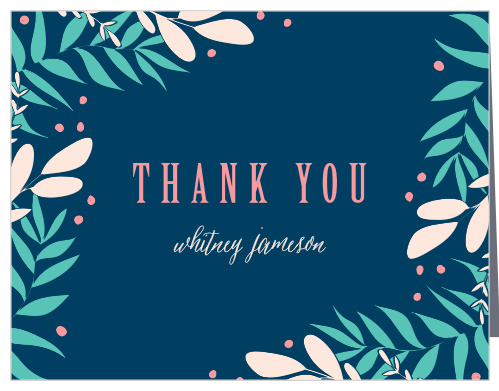 Leafy Corners Bridal Shower Thank You Cards