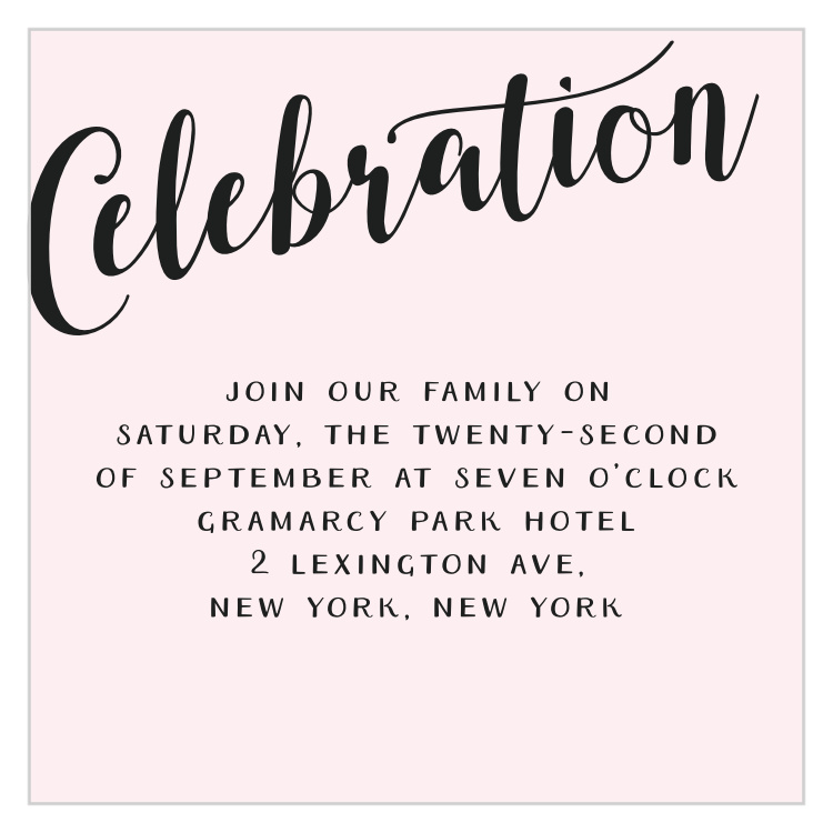 Splendid Glamour Bat Mitzvah Reception Cards