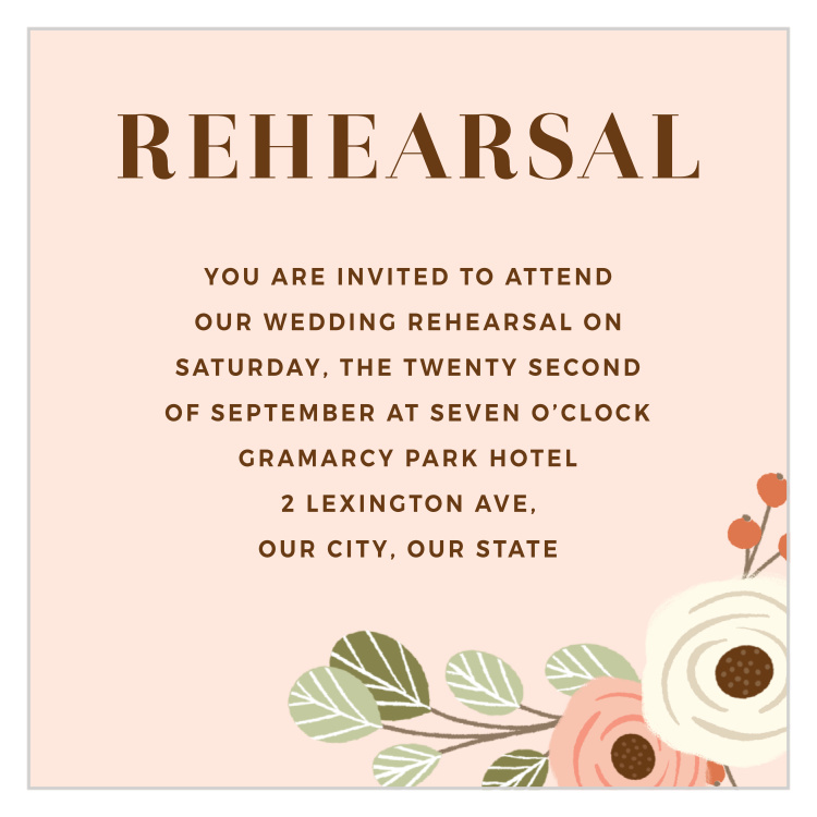Country Chic Rehearsal Cards