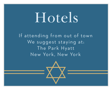 Cutting Edge Bar Mitzvah Lodging Cards
