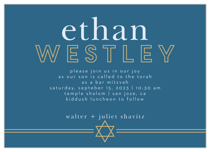 Celebrate one of the most important moments of his life- coming of age- with our stunning Cutting Edge Bar Mitzvah Invitations.