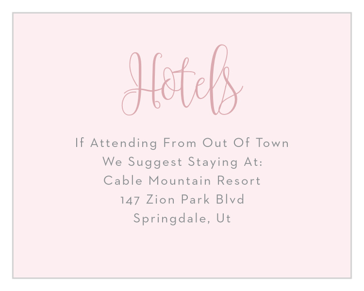 Enchanted Leaves Bat Mitzvah Lodging Cards
