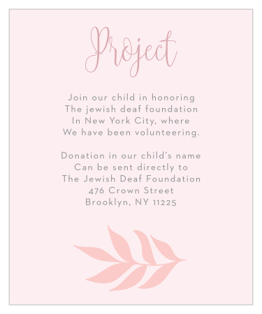 Enchanted Leaves Bat Mitzvah Project Cards