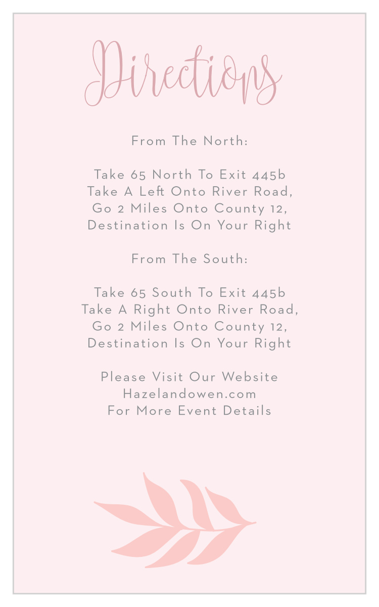 Enchanted Leaves Bat Mitzvah Direction Cards