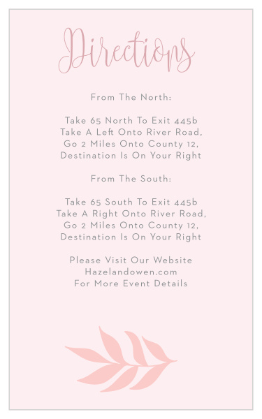 Enchanted Leaves Bat Mitzvah Direction Cards