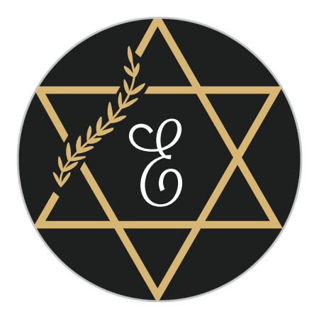 Gilded Vine Bat Mitzvah Stickers