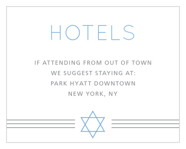 Simply Classic Bar Mitzvah Lodging Cards