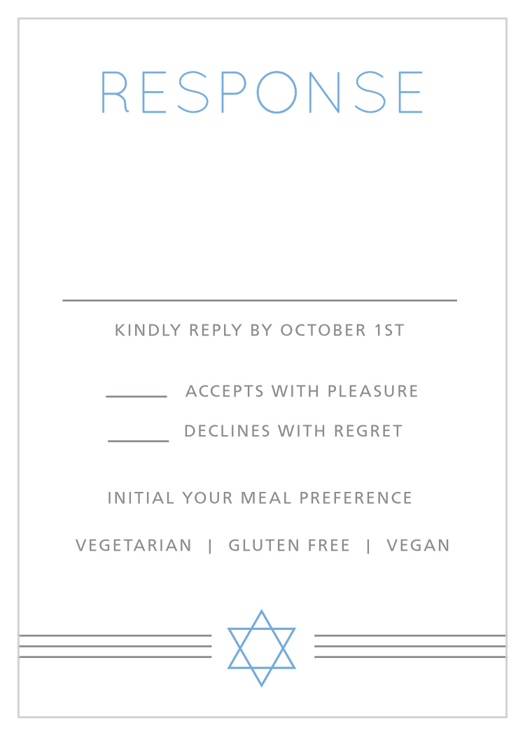 Simply Classic Bar Mitzvah Response Cards