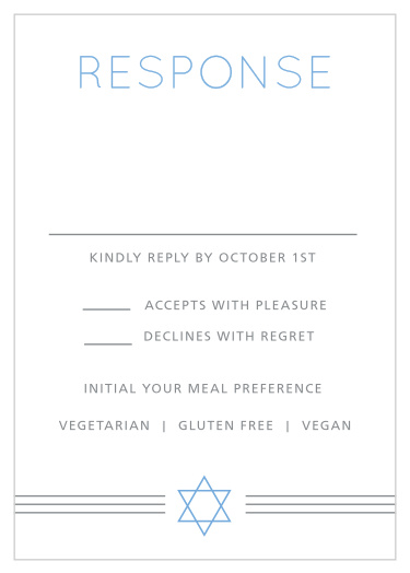 Simply Classic Bar Mitzvah Response Cards
