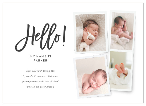 Show of the newest member of your family with the rest of the world! Personalize and customize it all!