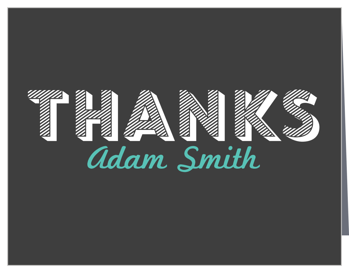 Clean Monogram Bar Mitzvah Thank You Cards
