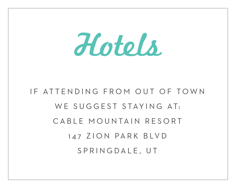 Clean Monogram Bar Mitzvah Lodging Cards