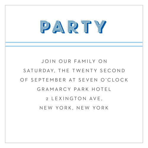Big Name Bar Mitzvah Reception Cards