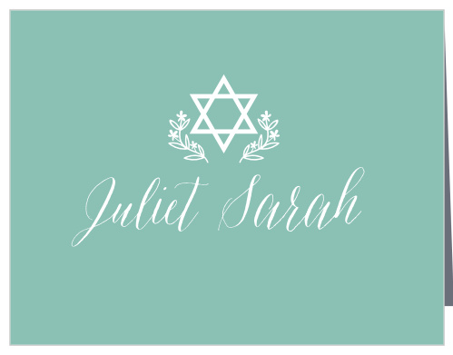 Romantic Script Bat Mitzvah Thank You Cards