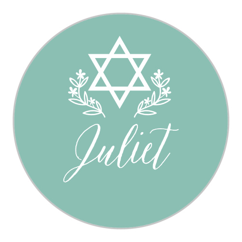Romantic Script Bat Mitzvah Stickers