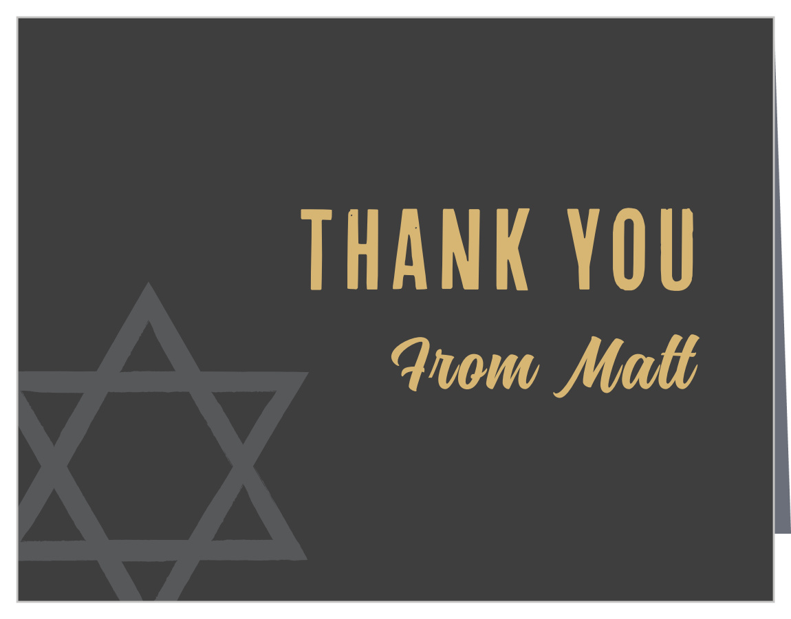 Modern Star Bar Mitzvah Thank You Cards