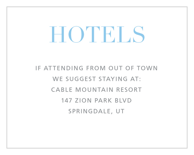 Bold Mitzvah Bar Mitzvah Lodging Cards