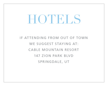 Bold Mitzvah Bar Mitzvah Lodging Cards