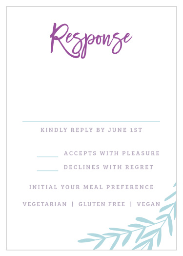 Elegant Vineyard Bat Mitzvah Response Cards