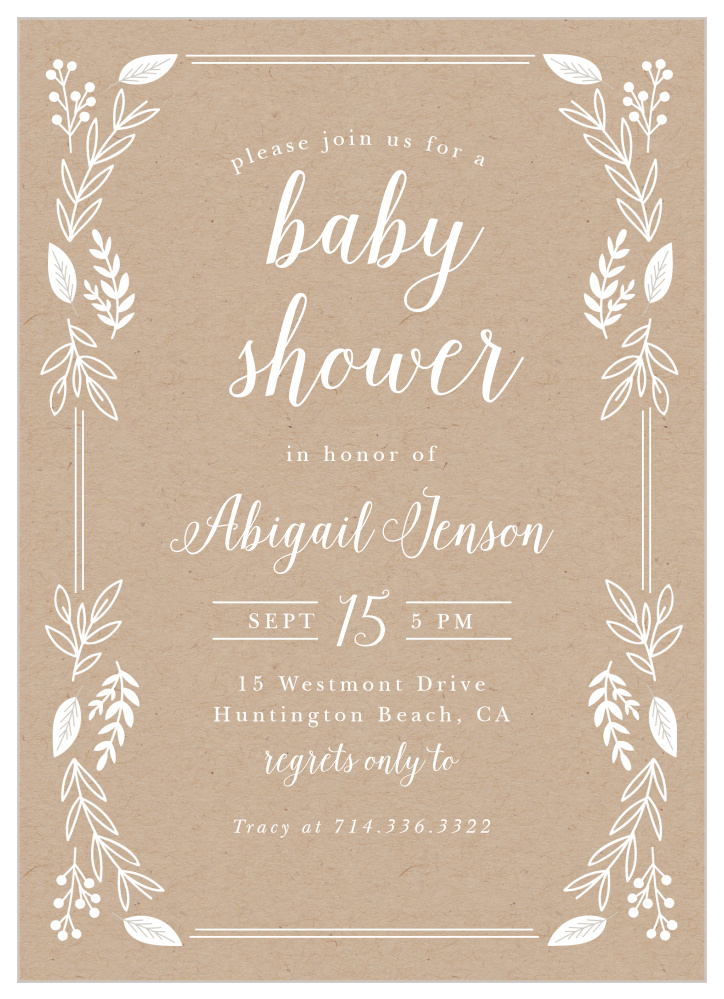 Petit Jardin Baby Shower Invitations